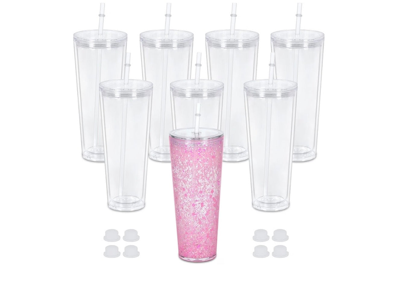 24 oz Acrylic snowglobe tumbler