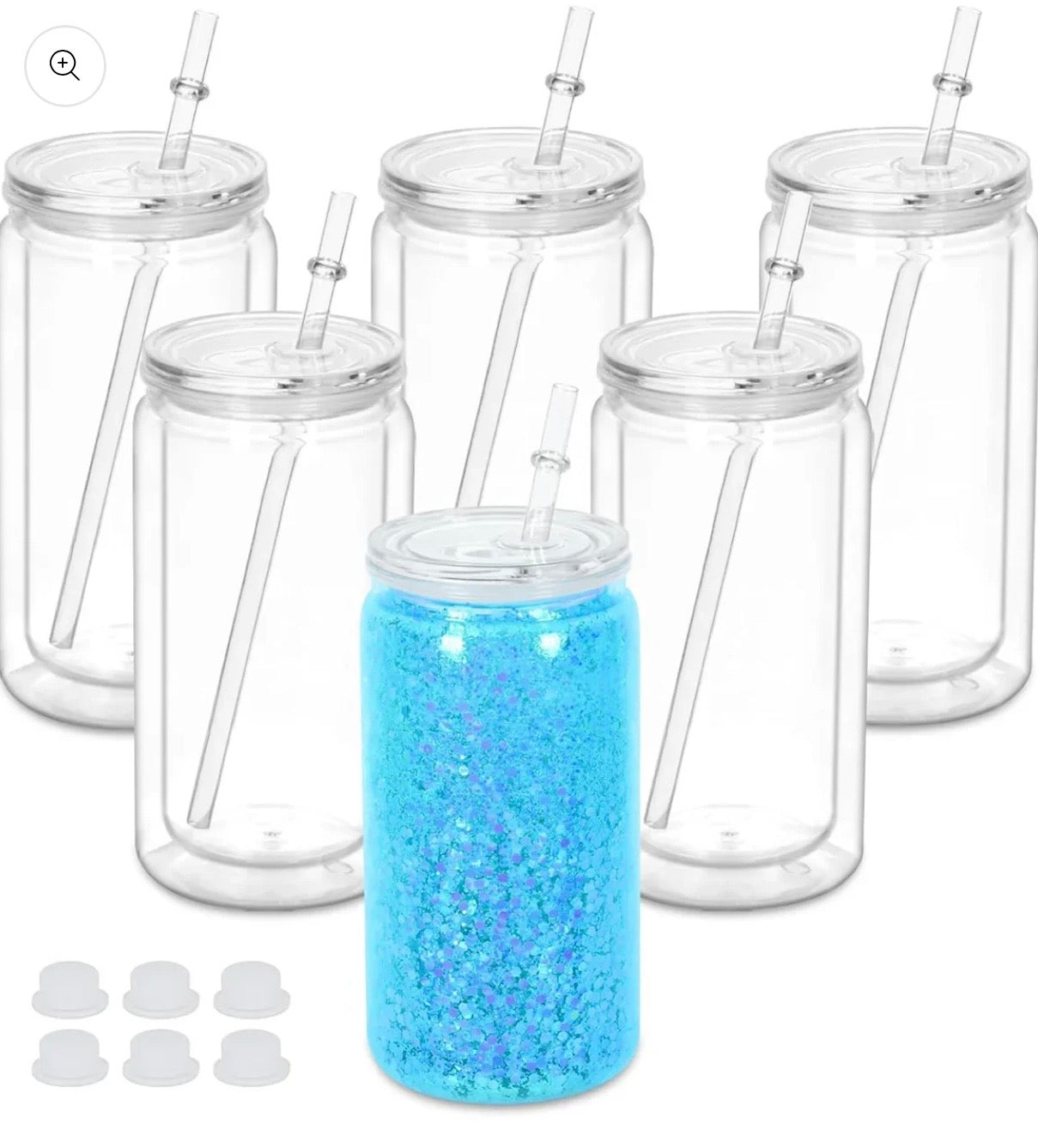 16 oz Acrylic snowglobe cup