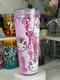 Pink & White Hello Kitty Tumbler-24oz