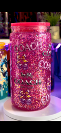 Luxury Coach-Inspired Pink Glitter-16oz